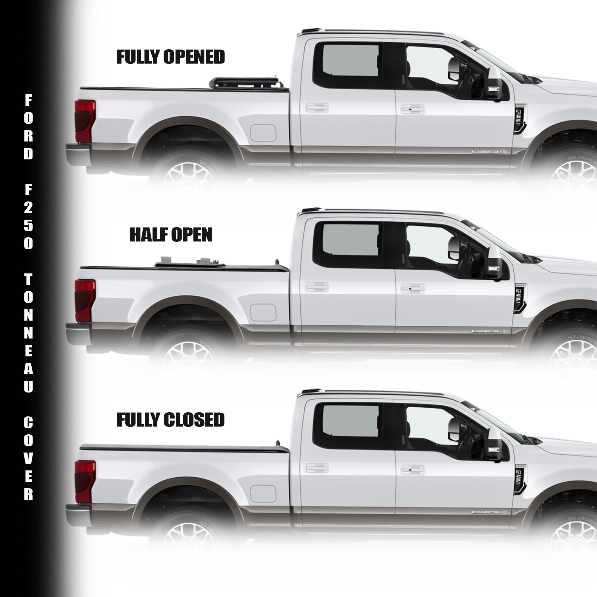 CoveRex TFX Series Armordillo USA Low Profile Hard Tri-Fold Truck Bed Tonneau Cover Fits 2017-2024 Ford F250 / F350 / F450 Superduty 6.75 Ft (81") Bed