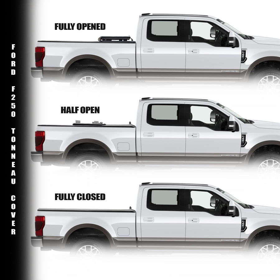 CoveRex TFX Series Armordillo USA Low Profile Hard Tri-Fold Truck Bed Tonneau Cover Fits 2017-2024 Ford F250 / F350 / F450 Superduty 6.75 Ft (81") Bed