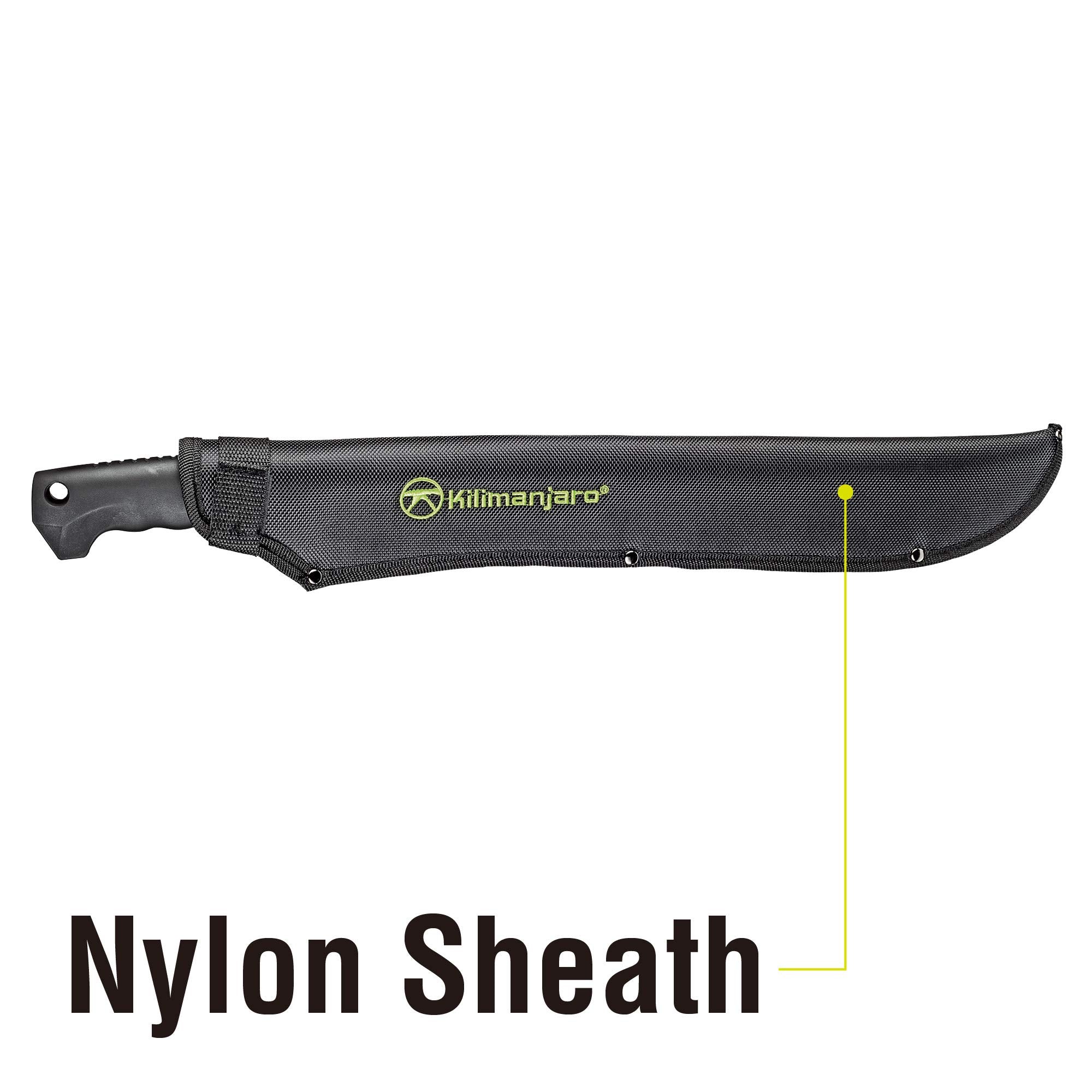 21 Inch Kilimanjaro Stainless Steel Machete with Serrated Back and Black Finish, Outdoor Survival, Cutting, Hiking, Camping, Outdoor Adventures - 910040