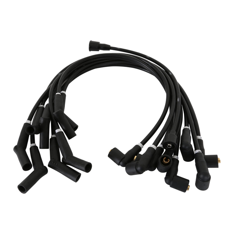 Scott Drake 8mm Black Concours Ignition Wires with Ford Logo for 289/302 Engines, Compatible with 1964-1973 Ford Mustang, Model C5OZ-12259-BK8