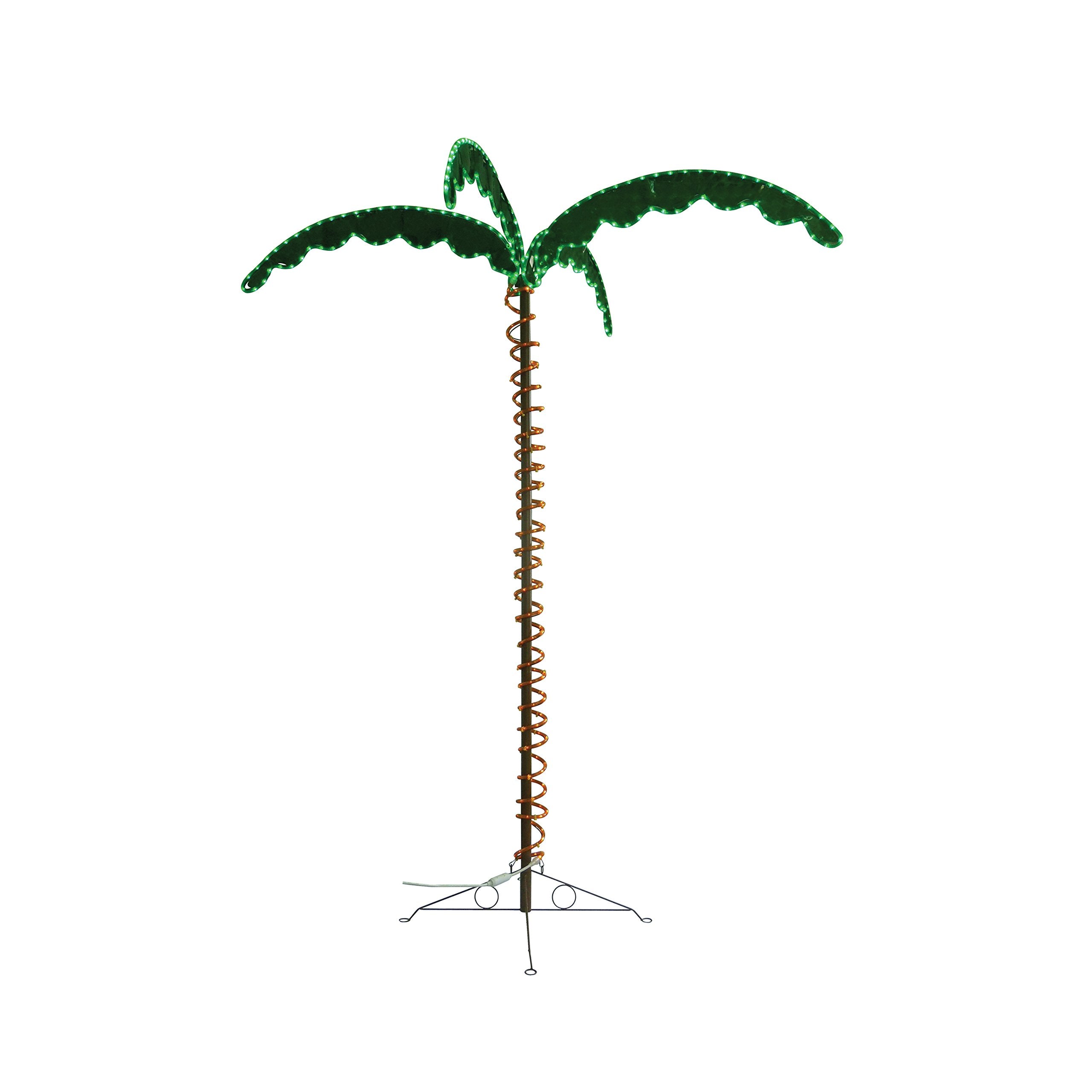 LongLife Green 7-Feet Decorative Lighted Palm Tree - Holographic Rope Light for Indoor and Outdoor Use