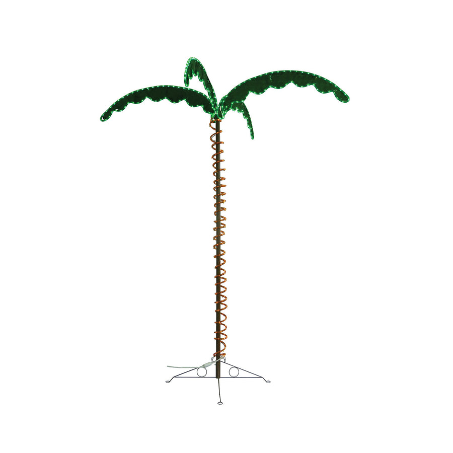 LongLife Green 7-Feet Decorative Lighted Palm Tree - Holographic Rope Light for Indoor and Outdoor Use