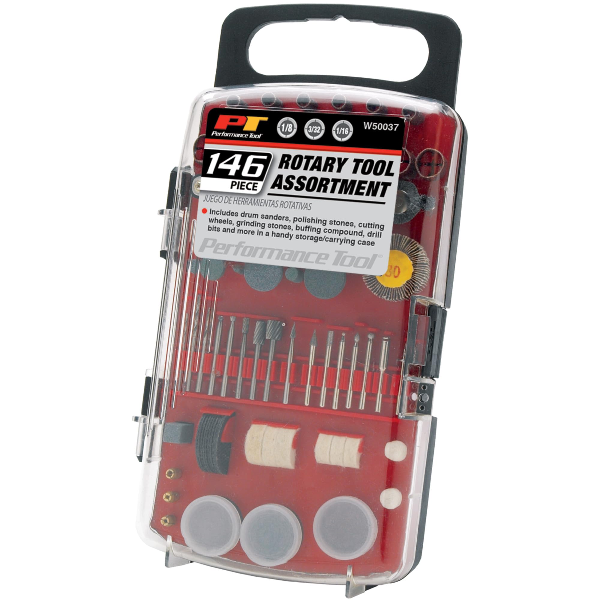 W50037 Performance Tool 146pc Rotary Tool Stone Accessories Assortment for Around-the-House and Crafting Projects