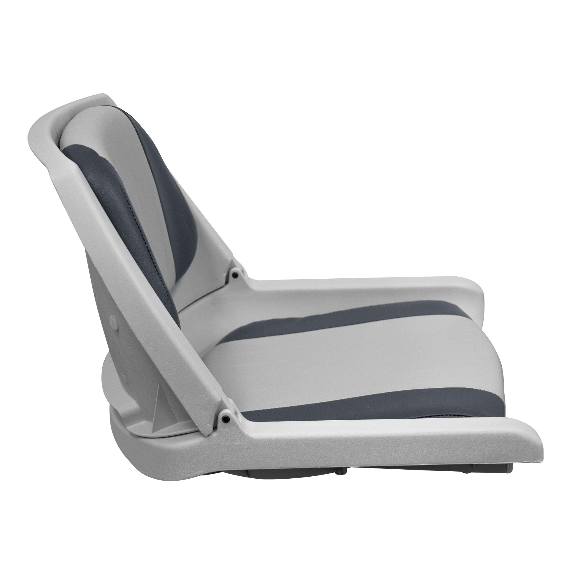 Molded Fishing Boat Seat Wise 8WD139LS-012 with Marine Grade Cushion Pads, Grey Shell, Grey/Charcoal Cushion