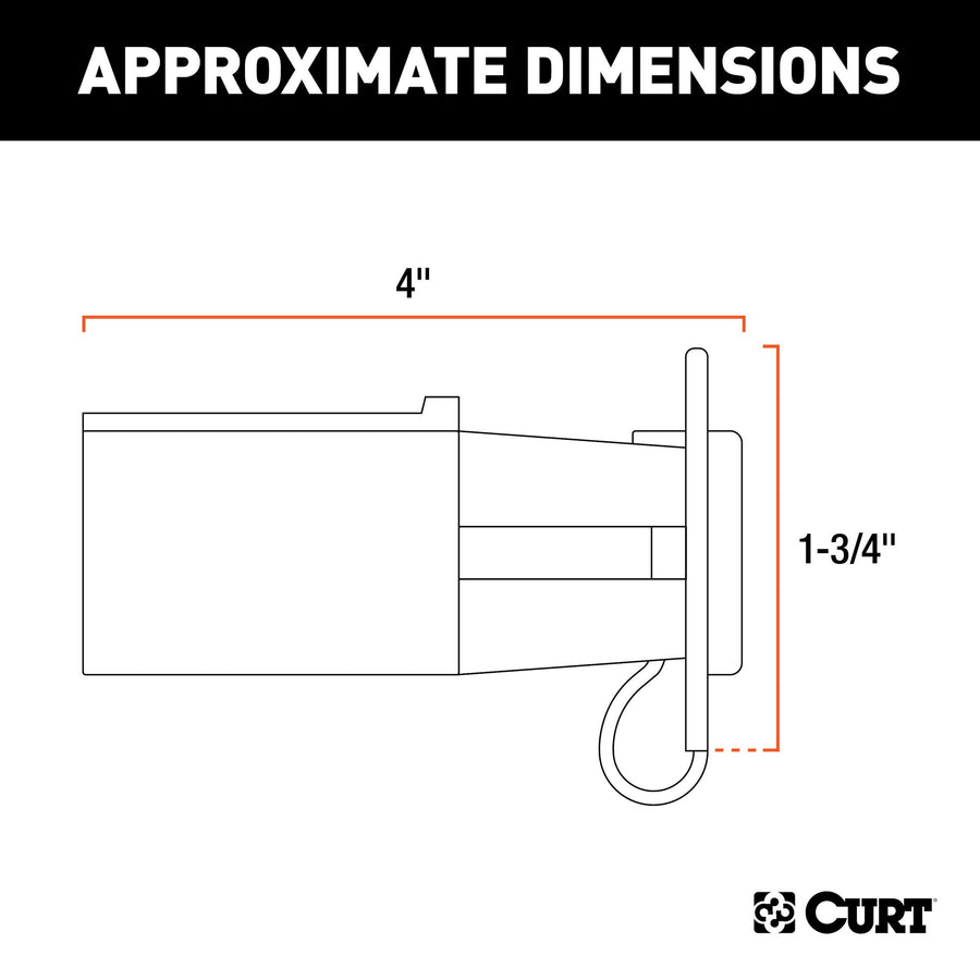 CURT 57255 6-Way Round Trailer Wiring Adapter to 7-Way RV Blade Vehicle-Side with Tester, Center Pin Auxiliary Power