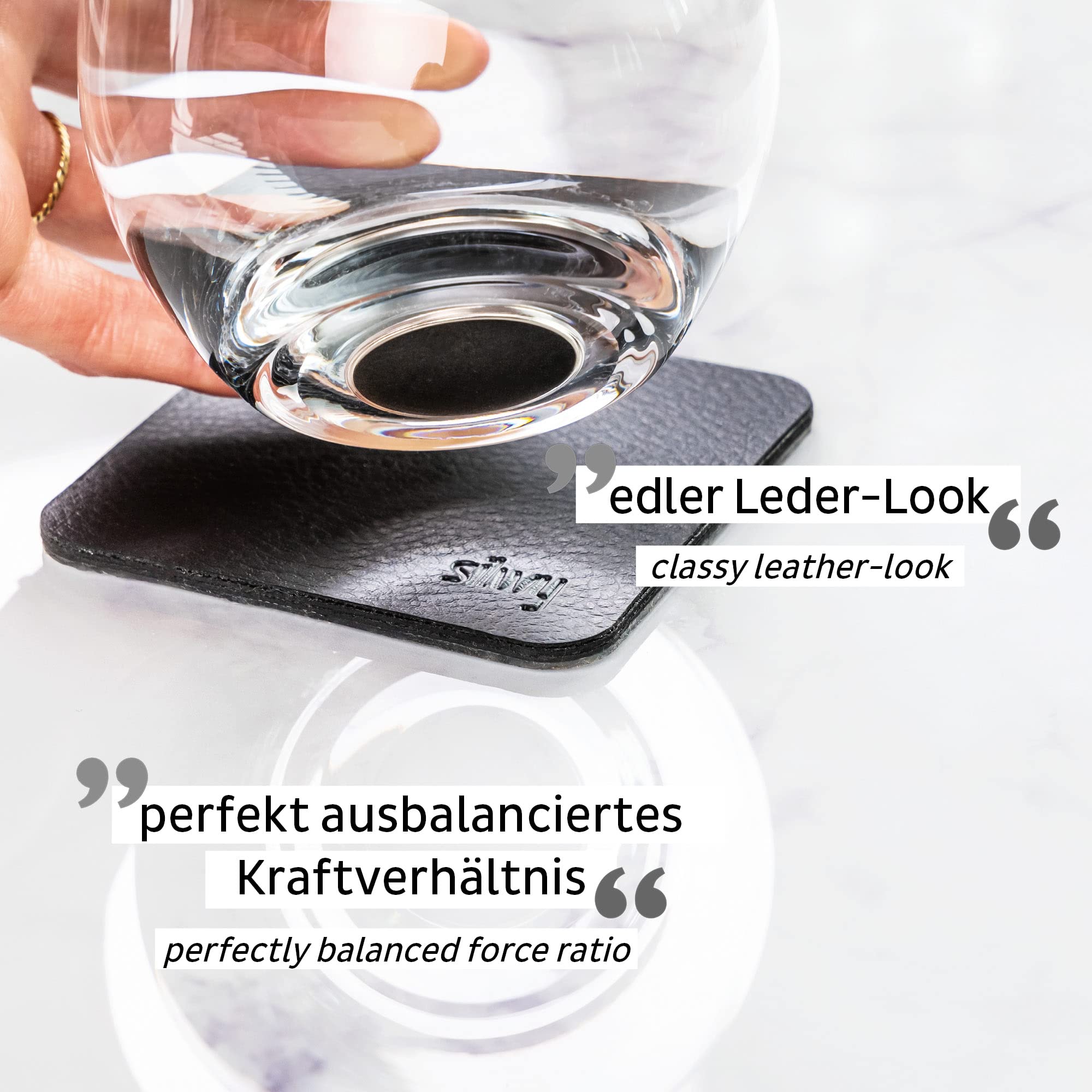 silwy® Magnetic Glasses Crystal with Perfectly Integrated Magnets Including Metal Nano Gel Pads - Non-Slip Camping Glasses, Boat and Yacht Accessories (Whisky // 0.25 l // Set of 2)