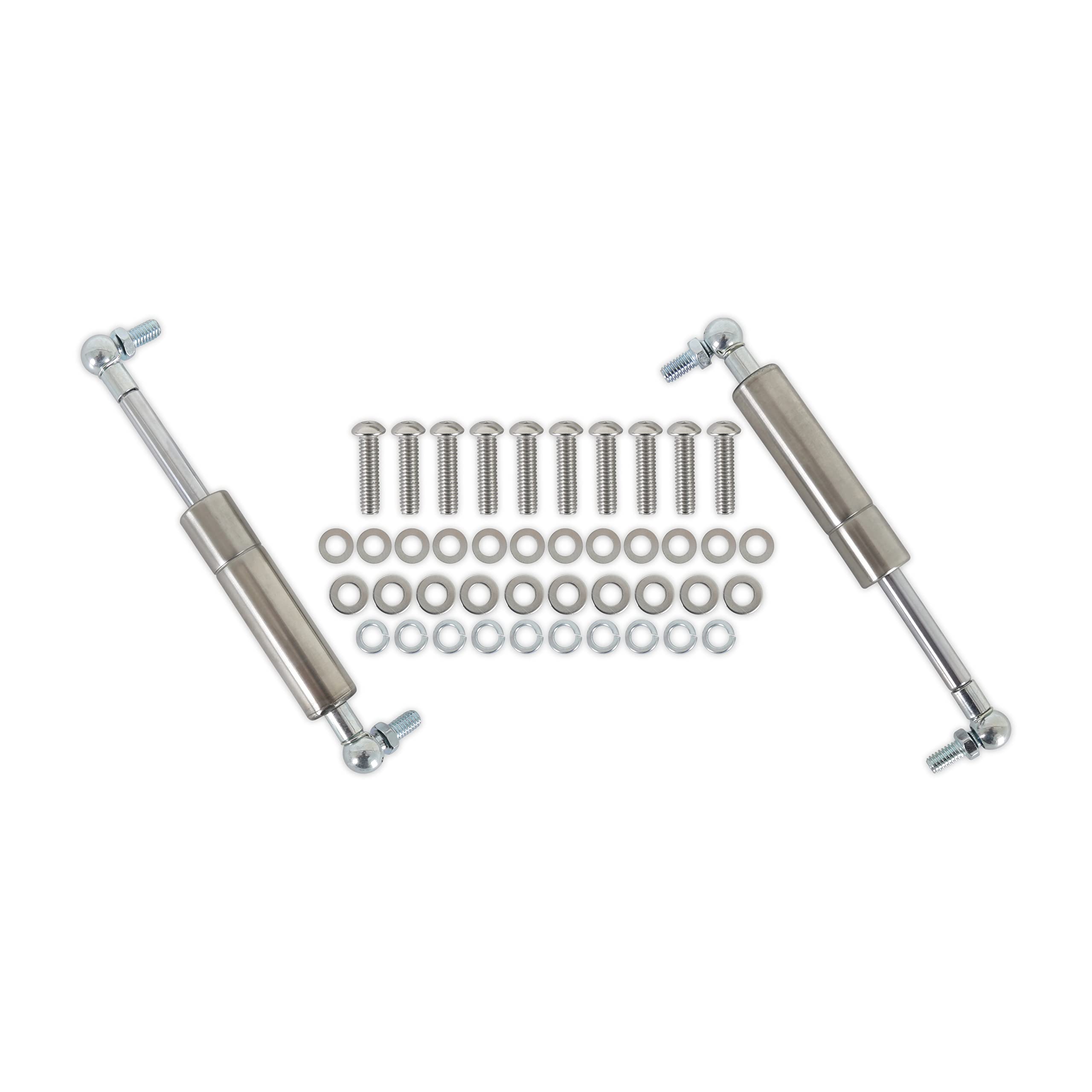 Billet Aluminum Hood Hinges Scott Drake C7ZZ-16796-7-P - Polished - Pair