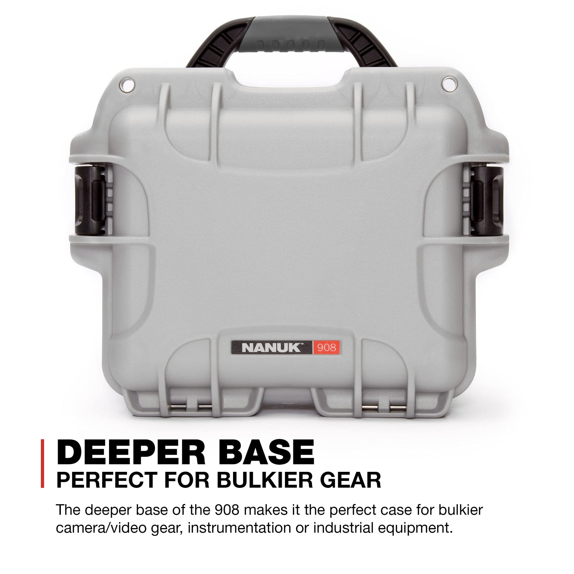 Silver Nanuk 908 Waterproof Hard Case with Foam Insert