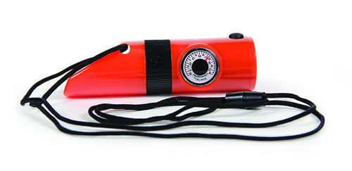 6-Function Camco Survival Whistle, Orange