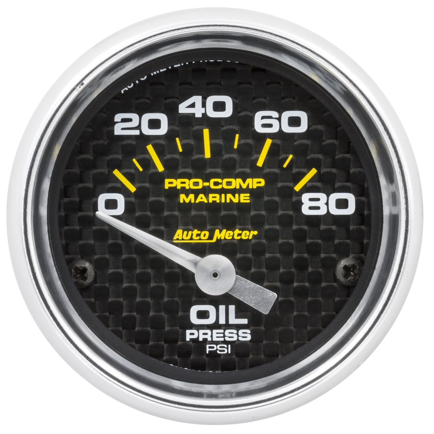 AutoMeter Oil Pressure Gauge, 2 1/16", Electric, Marine Carbon Fiber, 80Psi (200744-40),Multi