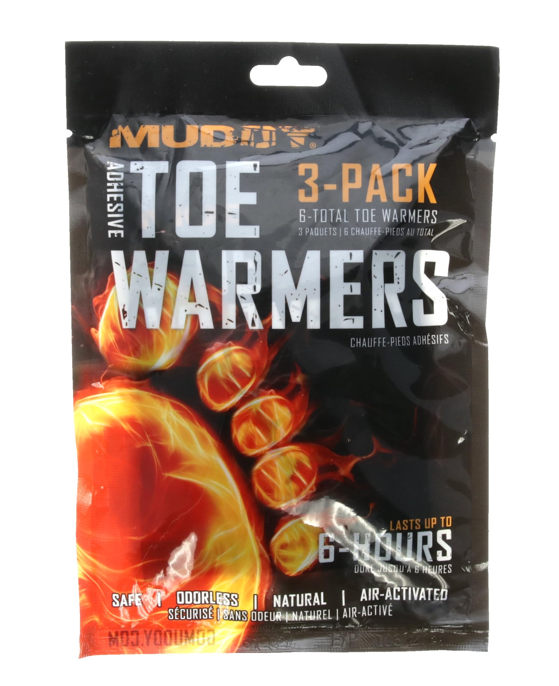 Toe Warmer Muddy W/Adhesive / 3 Pack