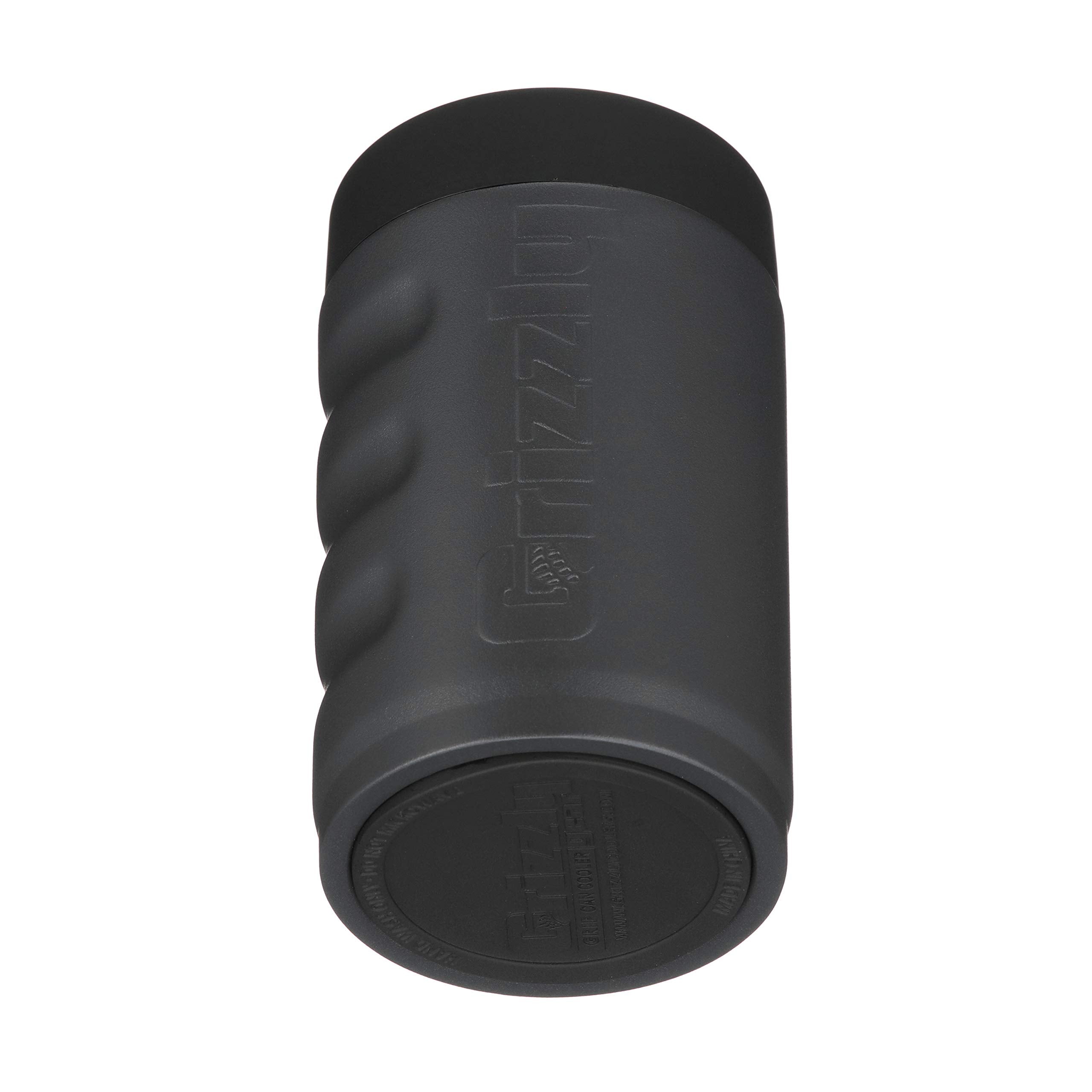 12 oz Stainless Steel Vacuum Insulated Grizzly Grip Can Cooler | For 12 oz Regular Beer and Soda Cans Reusable Durable | Charcoal