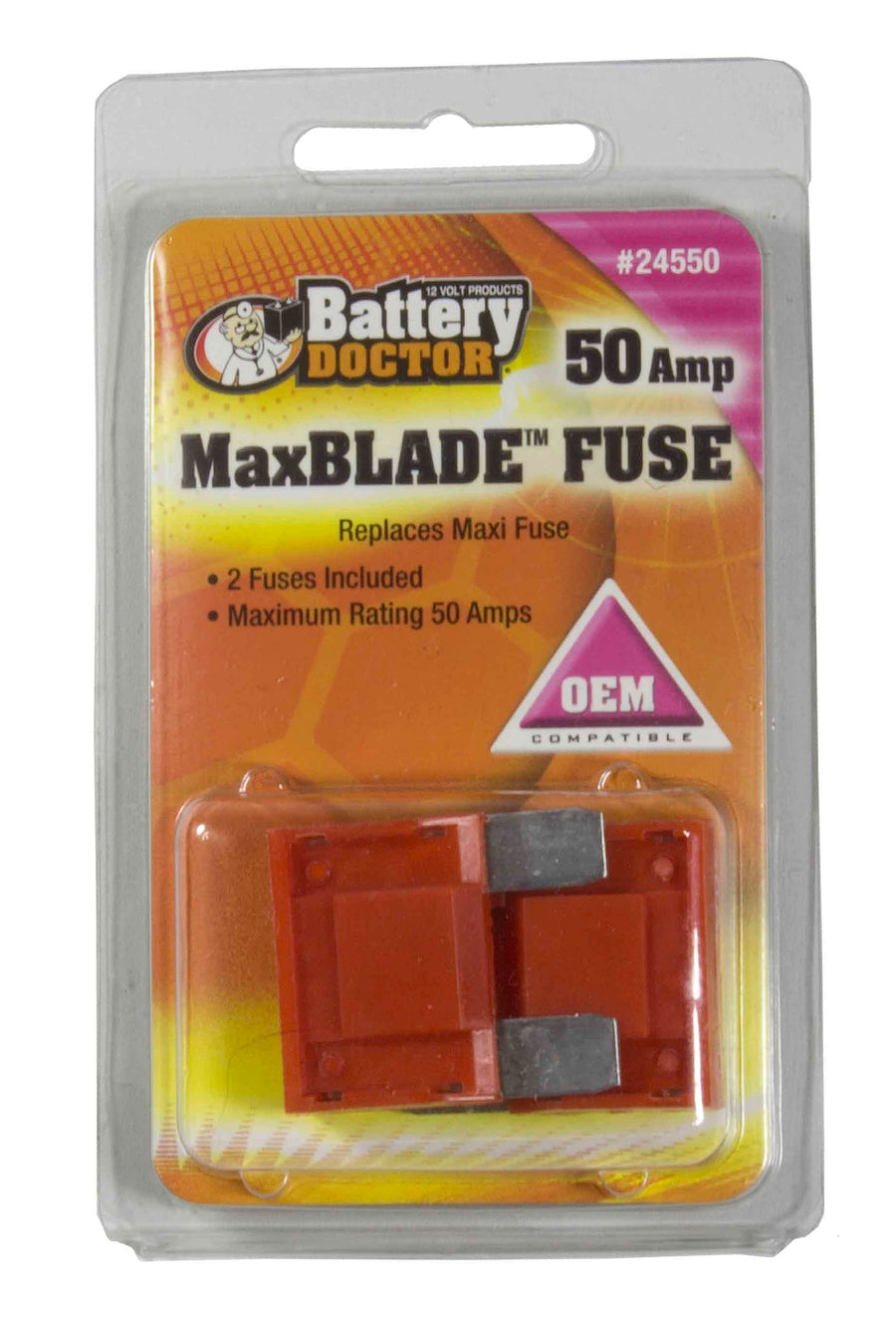 Battery Doctor WirthCo 24550 50 Amp MaxBlade Fuse, Red, 2 Pack
