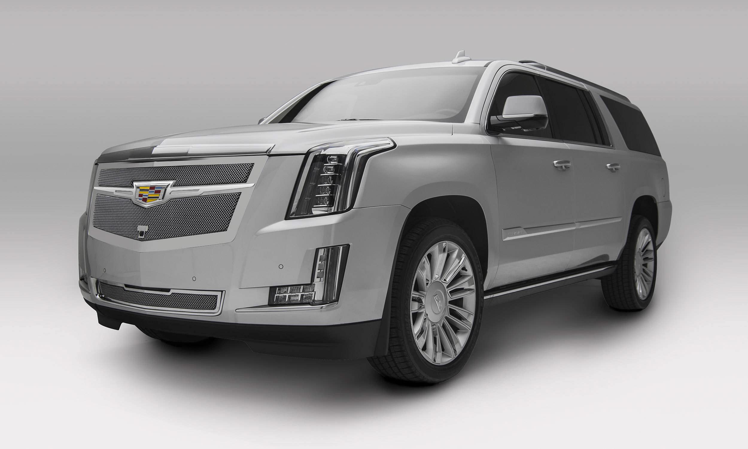 Upper Class Series T-Rex Grilles 2015i-2020 Escalade Main Grille, Chrome with Chrome Center Trim Piece, 1 Pc, Replacement, Fits Vehicles with Camera - PN #56191, Polished