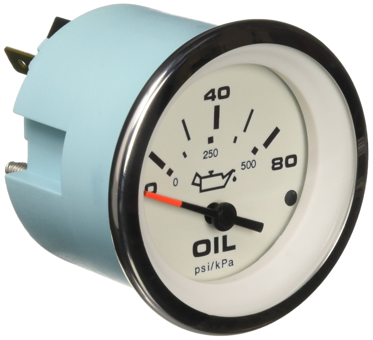 Lido Sierra International 65501P 0 to 80 Psi Dial Range Scratch Resistant Electric Oil Pressure Gauge, 2"