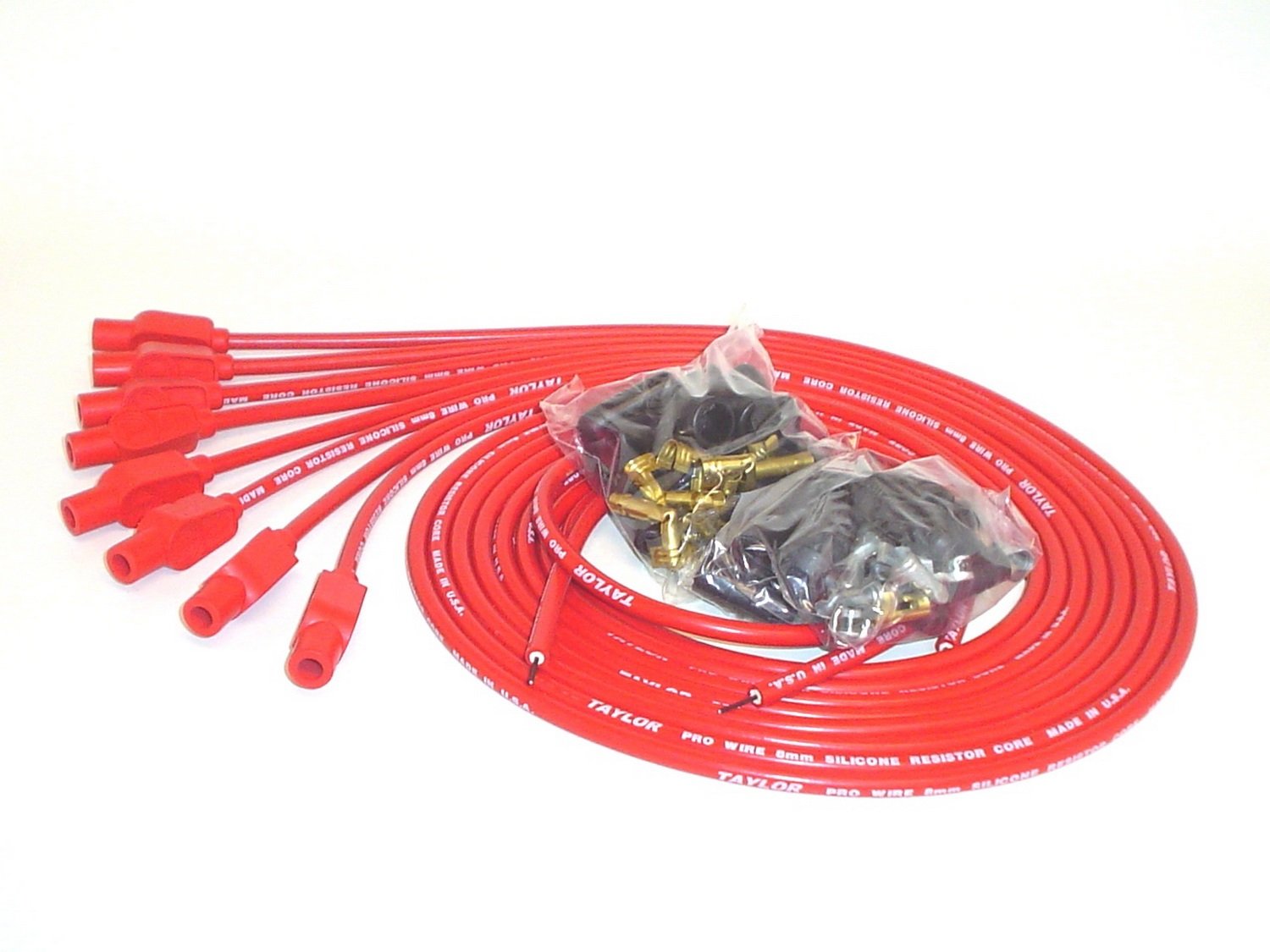 8mm Taylor Cable Pro Wire Red Spark Plug Wire Set 70255