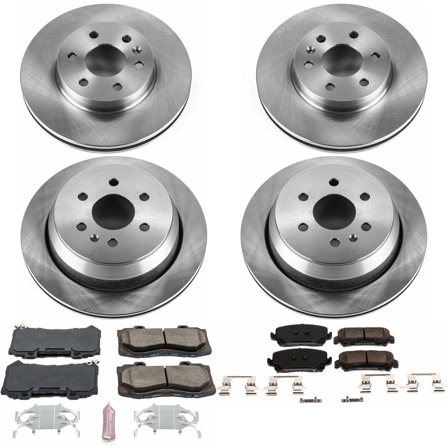 Brake Kit Power Stop For 2015 2016 2017 2018 2019 2020 Chevy Colorado GMC Canyon 6 Lug Front and Rear Replacement Brake Kit-OE Brake Rotors & Ceramic Brake Pads KOE7228