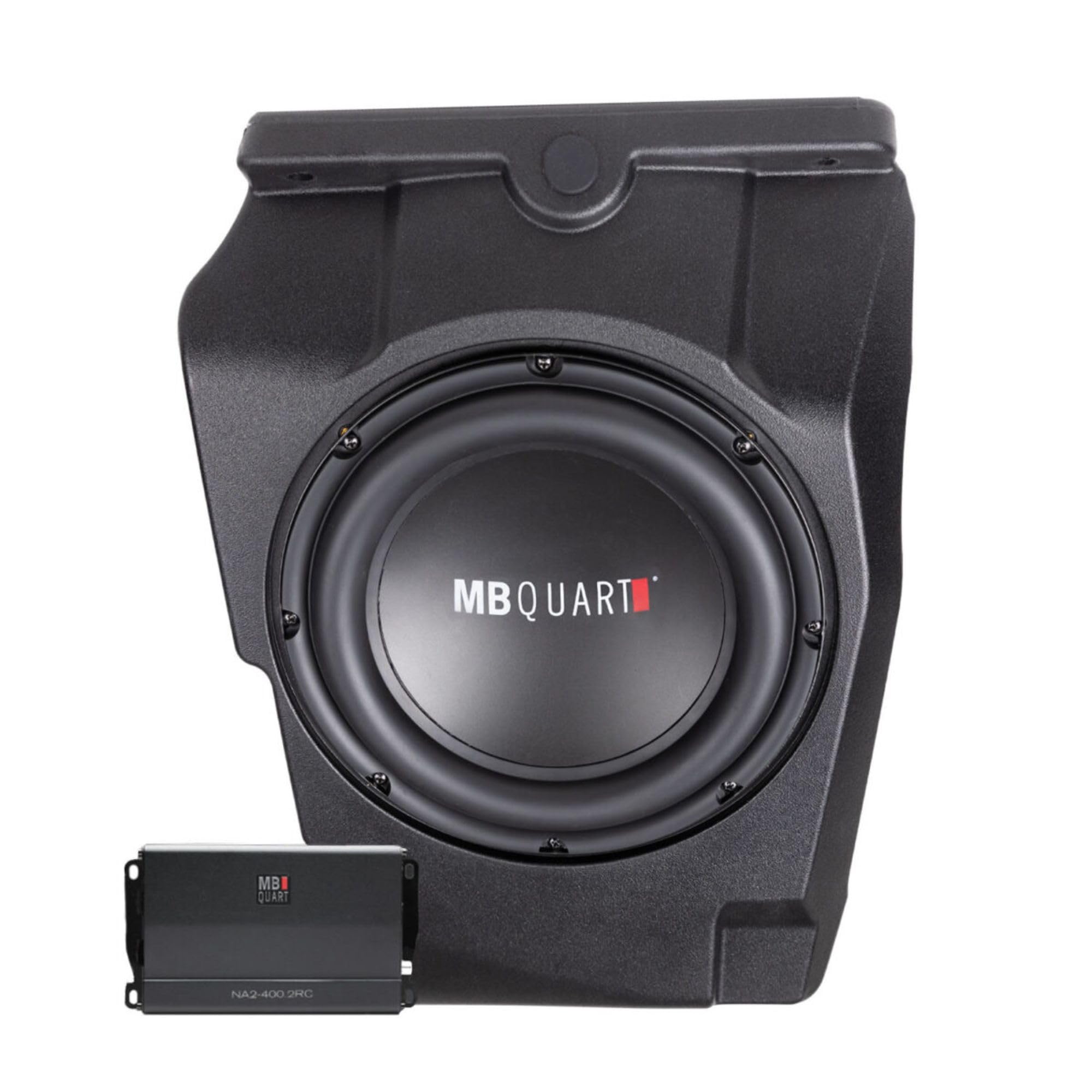 400 Watt MB Quart Subwoofer Kit with 10 Inch Dual 4 Ohm Subwoofer and Class D Amplifier for Polaris RZR Pro XP Pro R Turbo R MBQRP-SUB-1, Black
