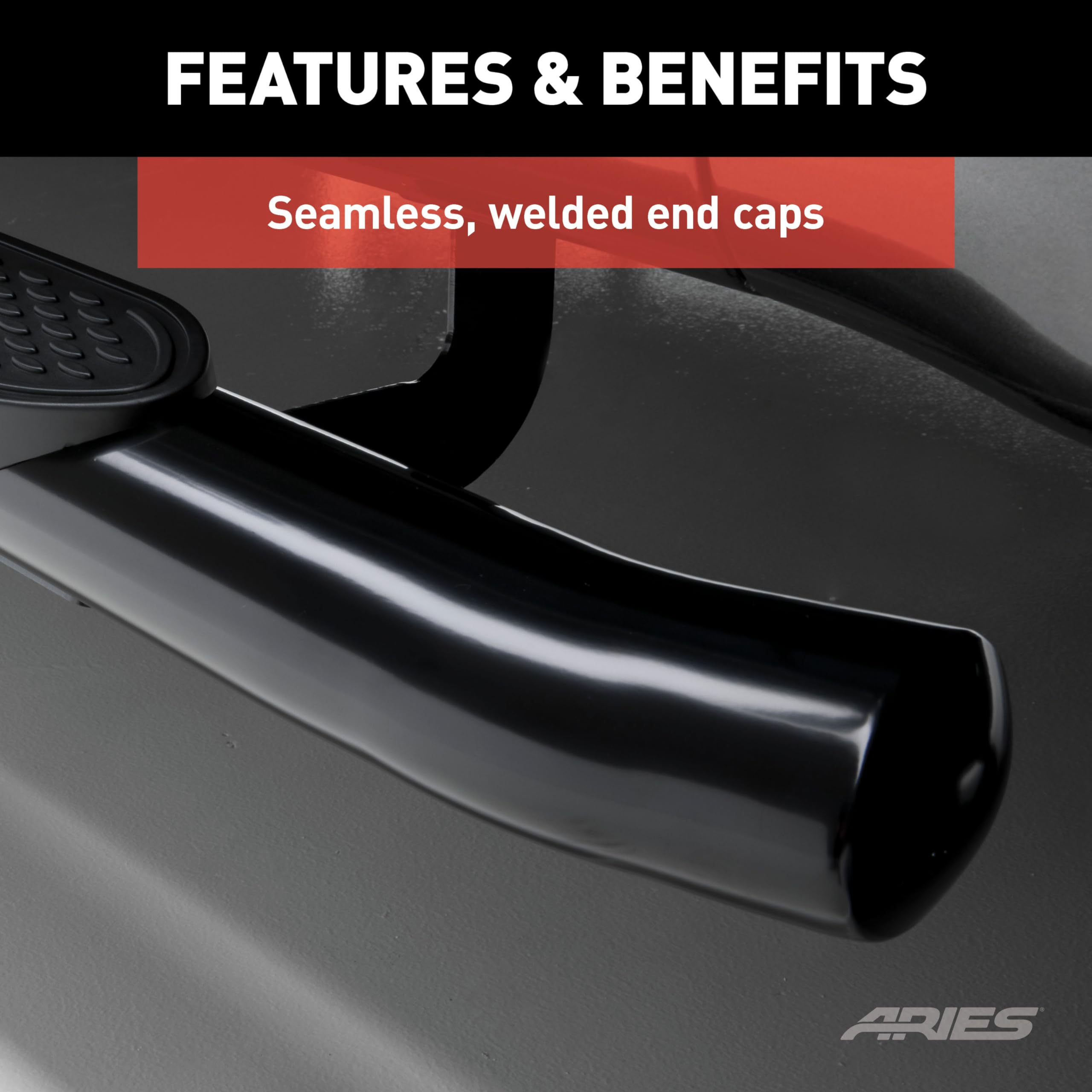 4-Inch Oval Black Steel ARIES Nerf Bars, Fits Select Ford Bronco 4-Door