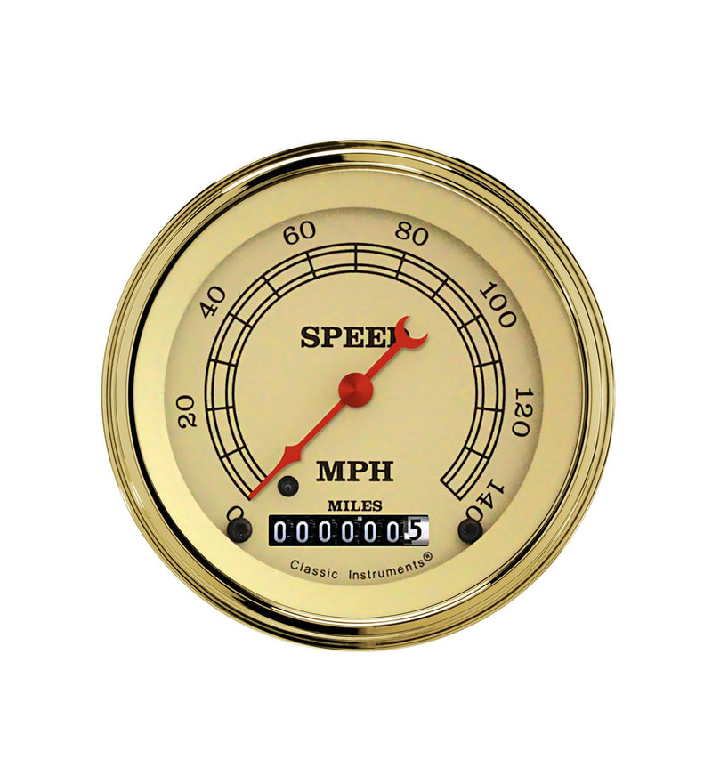 Vintage Classic Instruments VT55GLC 3In Speedometer 140 Mph