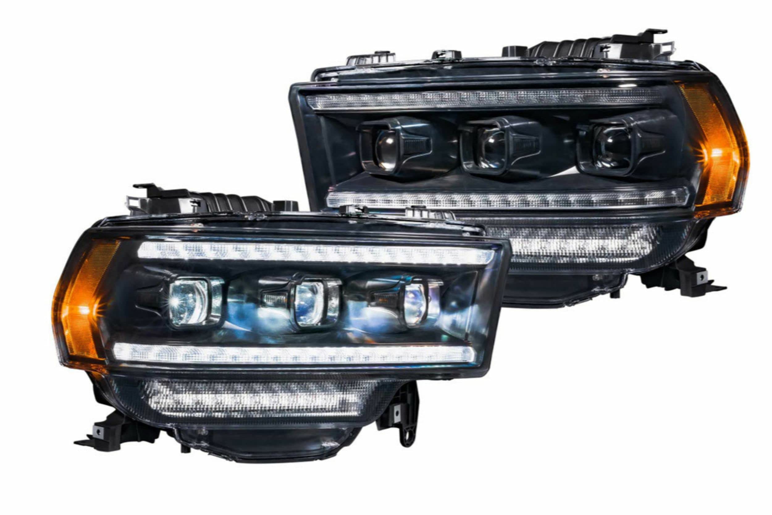 Morimoto XB LED Headlights (White DRL) & Fog Light Assemblies Smoked (Vertical), Fits 2009-2018 Dodge Ram, Plug and Play, DOT Approved Housing, Switchback Sequential Turn Signals (1x ‎LF520 1x LF291)