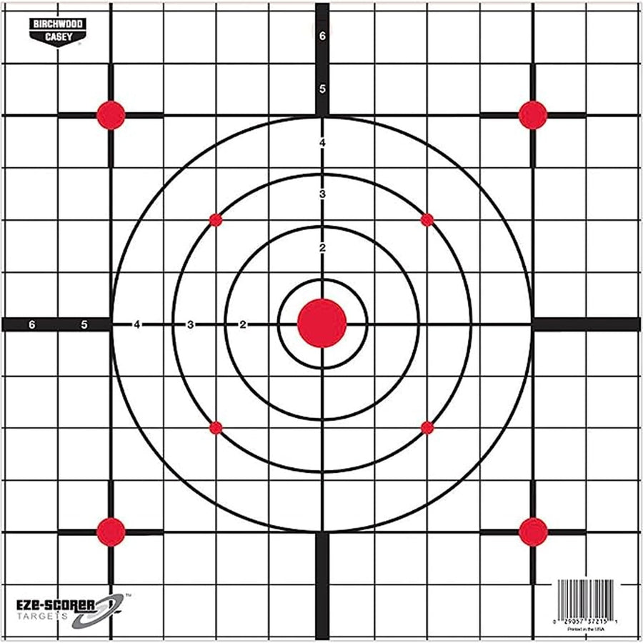 12" Birchwood Casey Eze-Scorer Sight-in Practice Shoot-Up Brilliant White Paper Targets for Indoor and Outdoor Use, 100 Targets