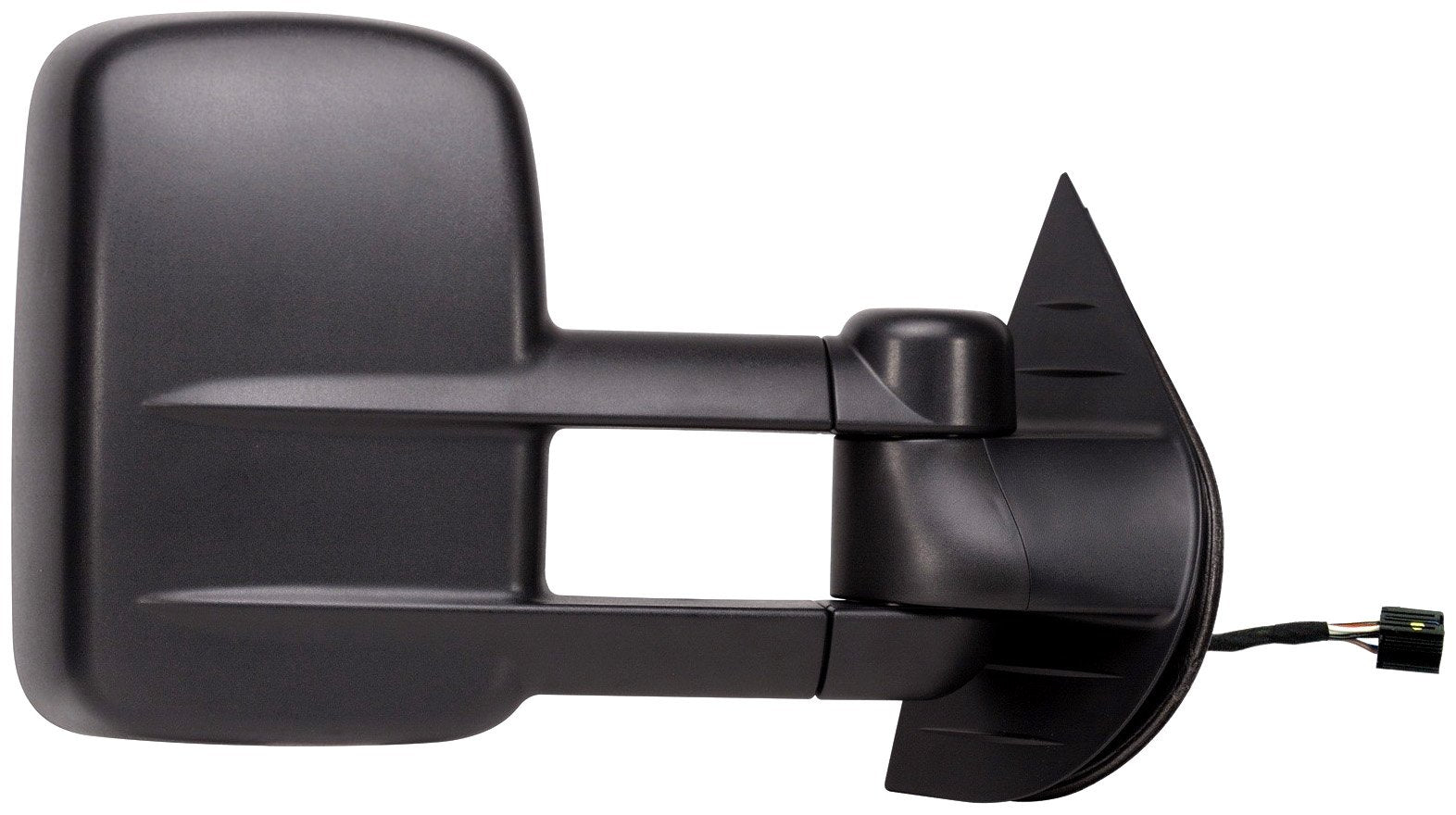K Source Extendable Passenger Side Towing Mirror For 2007 - 2014 Avalanche, Silverado/Sierra Pick-Up/Hybrid Full Size, Suburban, Tahoe, Yukon. Textured Black, Heated Power, LED Arrow Signal, Dual Lens, Foldaway