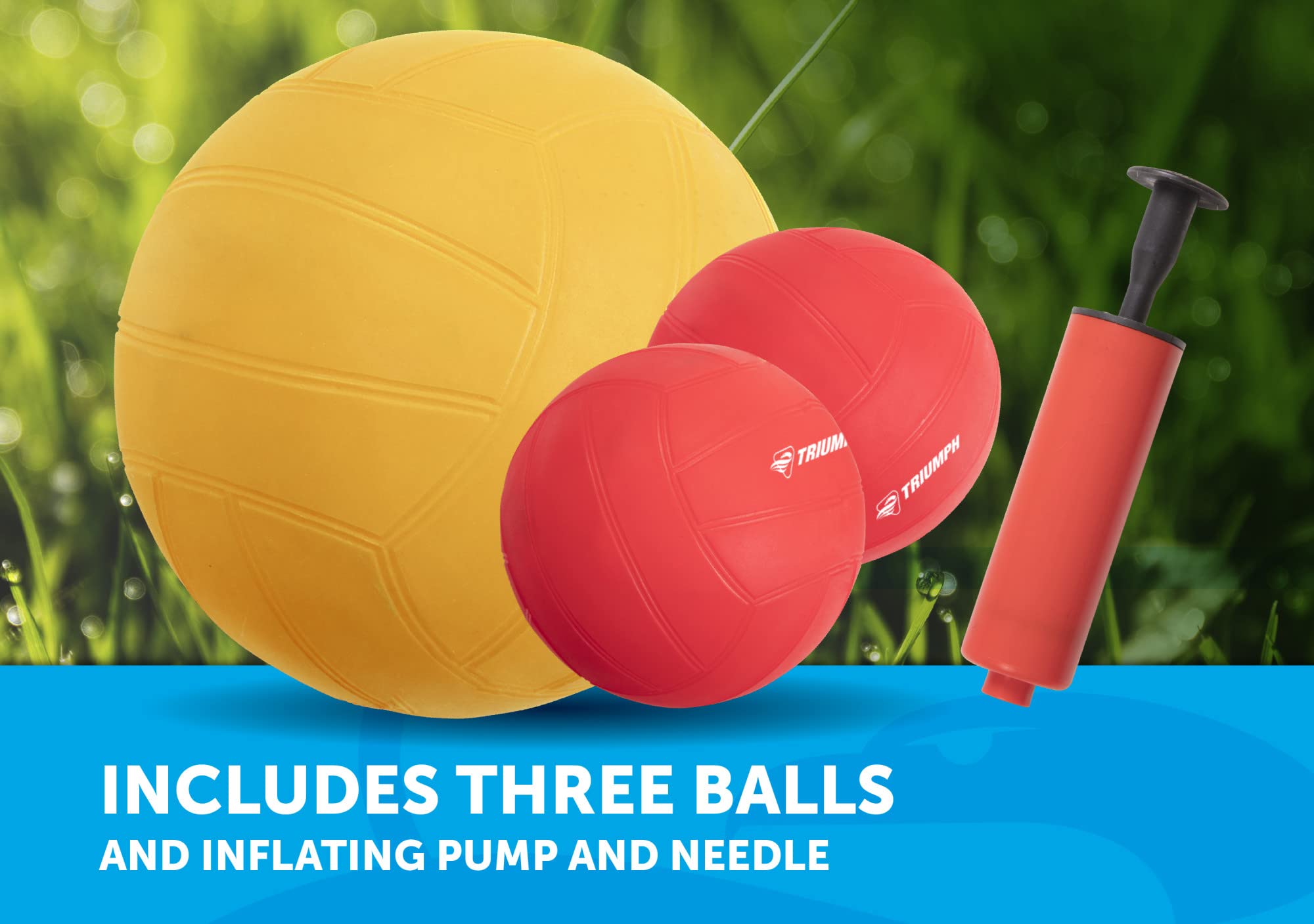 Triumph Sports Rallyball Triumph - Includes Net Target, Two 3.5" Balls, One 5" Ball, Inflating Pump and Carry Bag