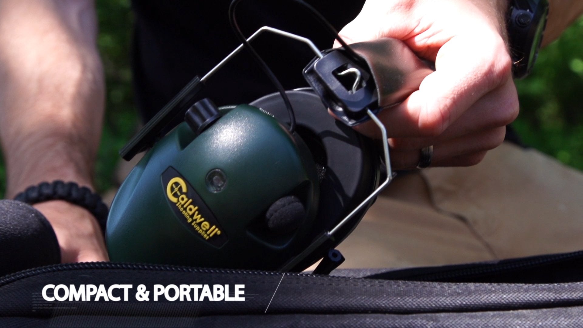 Caldwell E-MAX - Green ADULT - Low Profile Electronic 23 NRR Hearing Protection with Sound Amplification - Adjustable Earmuffs for Shooting, Hunting and Range