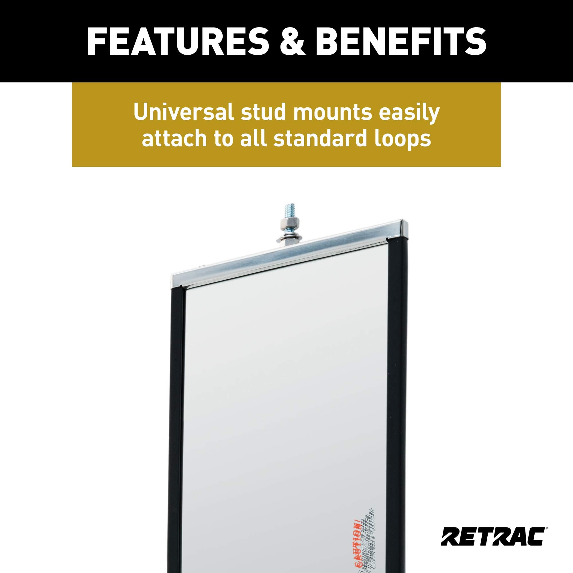 610316 Retrac 7 x 16-Inch Stainless Steel Angle-Back Heated, Lighted West Coast Mirror Head, Universal Driver or Passenger Side
