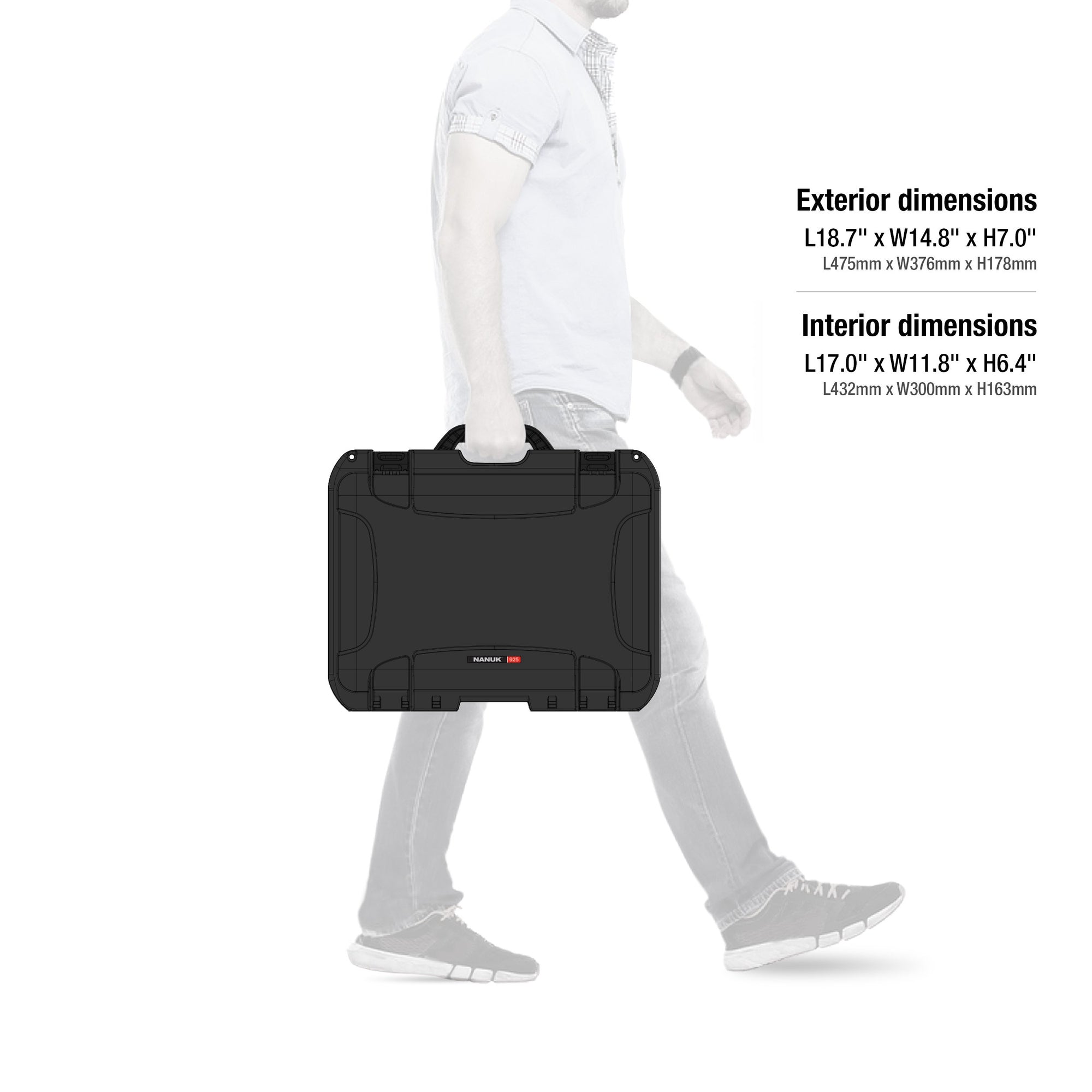 Waterproof NANUK 935 Hard Case with Carry-On Wheels and Padded Divider (Black)