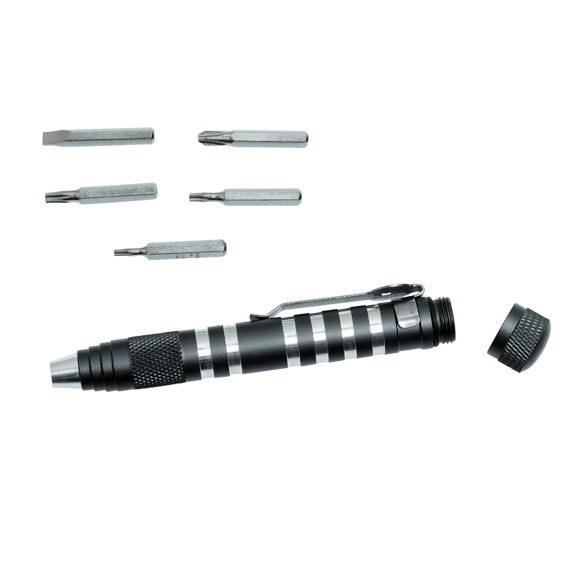 TX-Tool Kershaw (TXTOOL); 4.8 In. Single-Position Multifunction Magnetic Bit Driver; Includes T-6, T-8, T-10, #2 Phillips and Slotted Screwdriver Bit; 1.1 oz., Black