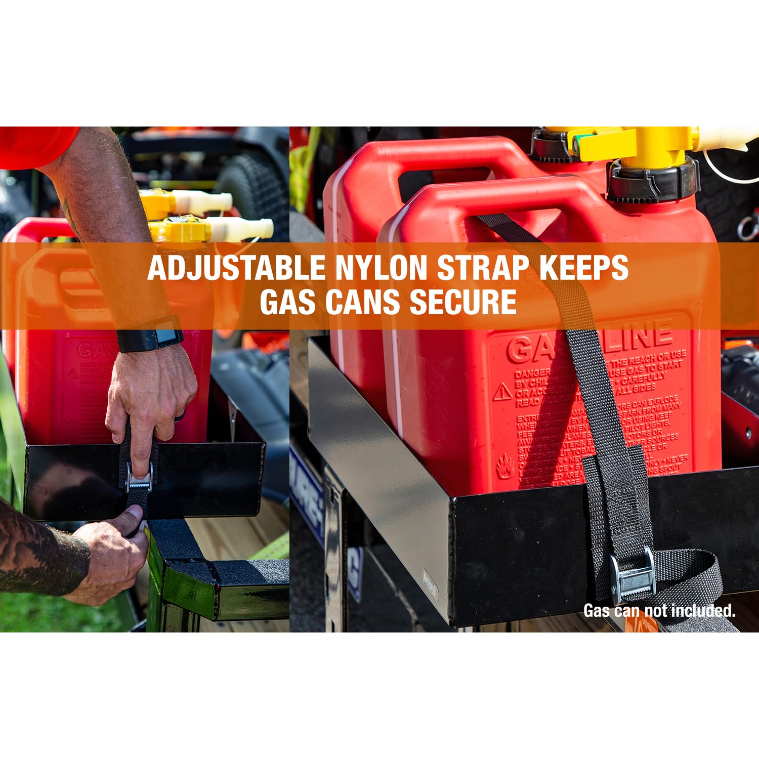 Buyers Products LT30 Gas Rack Container for Open & Enclosed Landscape Trucks and Trailers, 2.5/5 Gallon Can Holder, Made In The USA, Landscape Trailer Accessories, Lawn Care Equipment, Landscape Tools