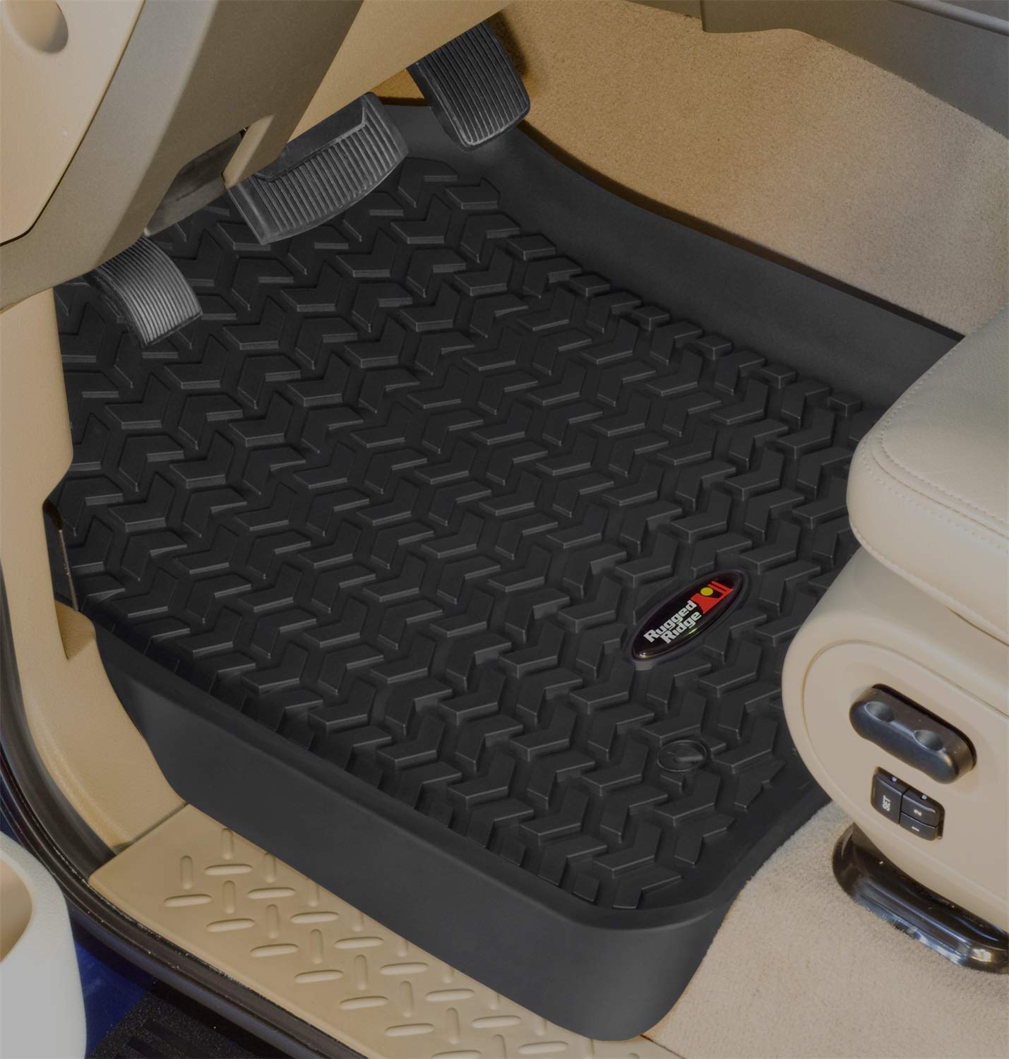 12987.10 Rugged Ridge Floor Liner Set44; 4 Piece44; Black44; 1997-2006 Wrangler TJ And 2004-2006 LJ
