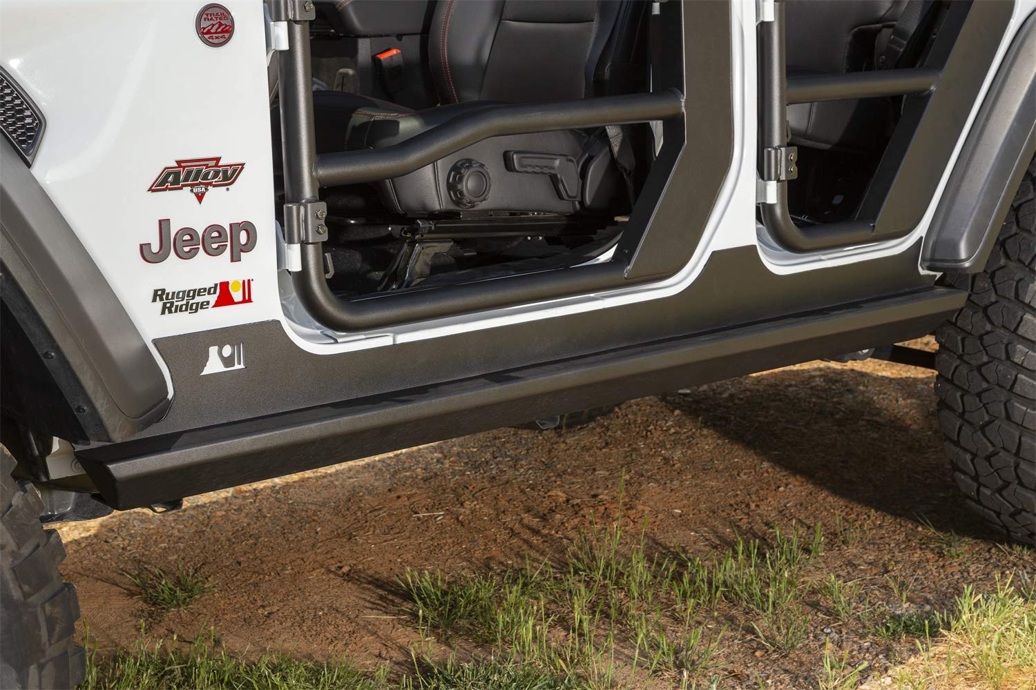 Rugged Ridge Rock Sliders XHD for Jeep Wrangler JLU | Satin Steel | 11504.32 | Fits 2018-2025 Jeep Wrangler JLU 4-Door