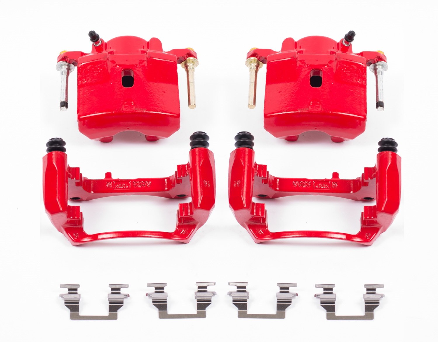 Power Stop S4910A Front Pair of High-Temp Red Powder Coated Calipers For Chevrolet Malibu, Pontiac G6, Pontiac Solstice, Saturn Aura, Saturn Sky [Model Specific]