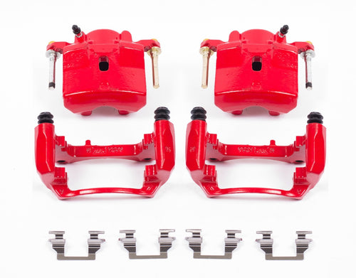 Power Stop S4910A Front Pair of High-Temp Red Powder Coated Calipers For Chevrolet Malibu, Pontiac G6, Pontiac Solstice, Saturn Aura, Saturn Sky [Model Specific]