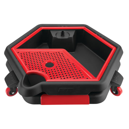 2 in 1 Performance Tool Drain Pan and Tool Caddy - Conveniently Collects Oil and Organizes Tools for Automotive Repairs