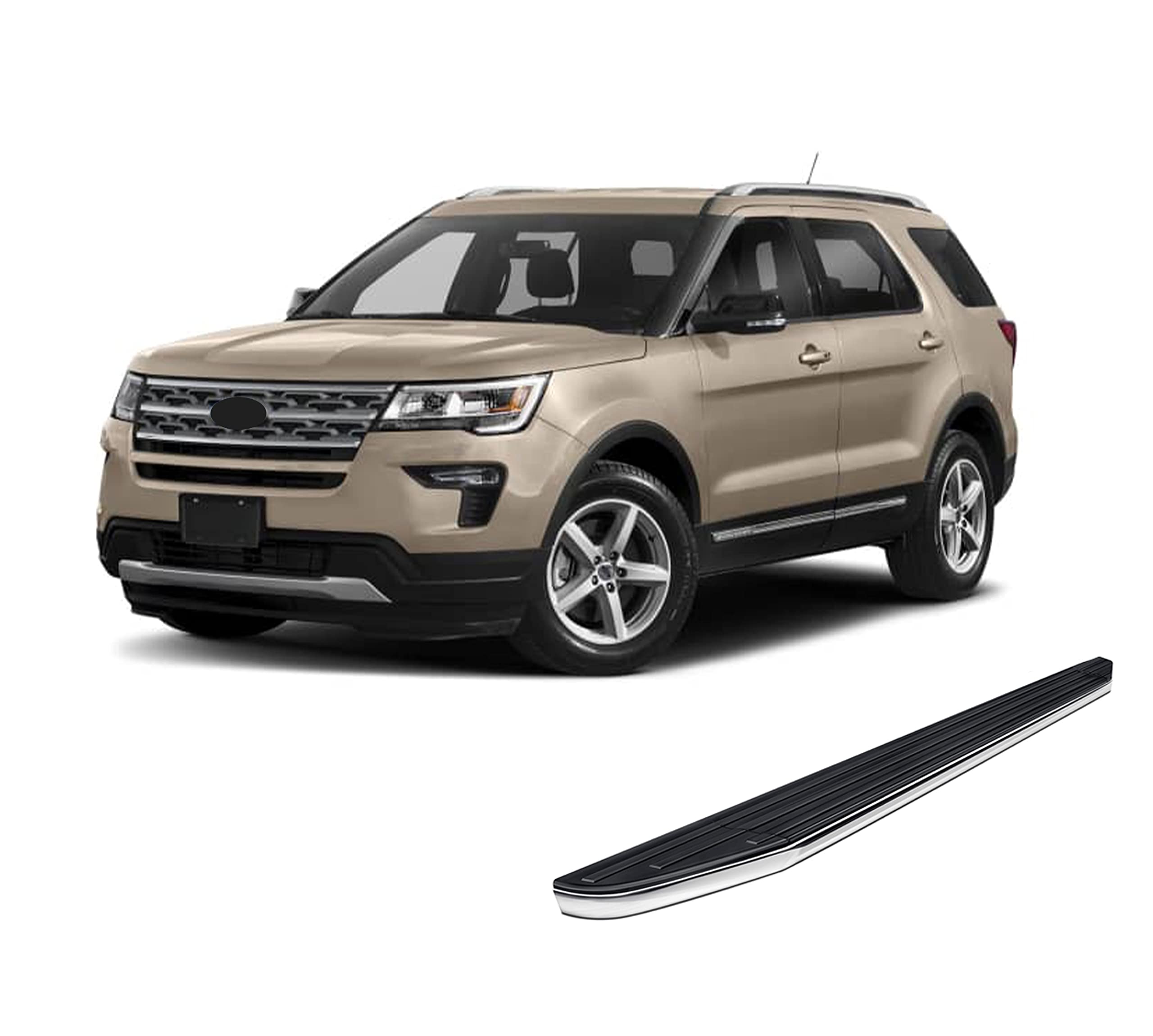 Premium Black Horse Running Boards Black Compatible with 2011-2019 Ford Explorer-PR-FREX