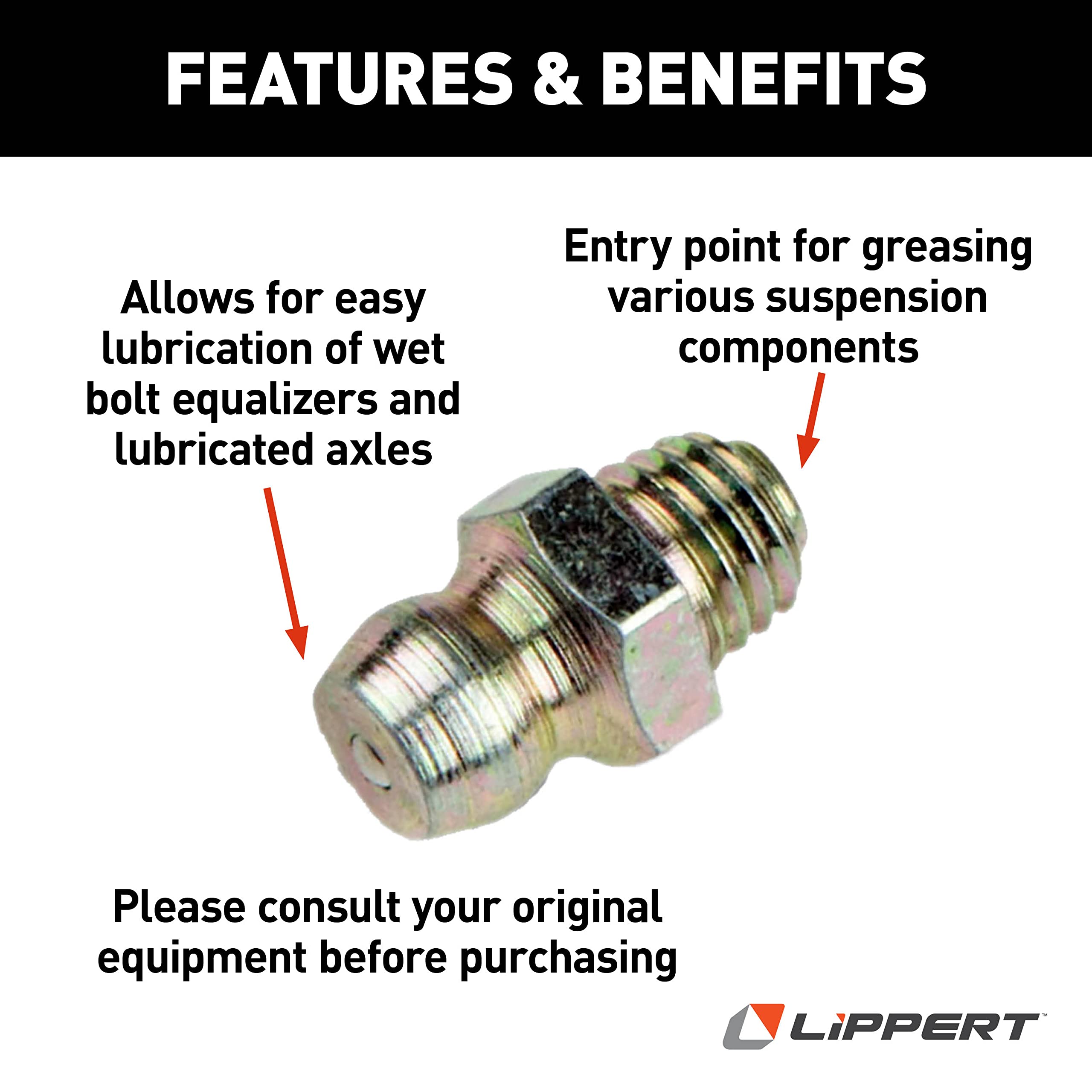 Grease Zerk Lippert 122255 for Wet Bolt Kit