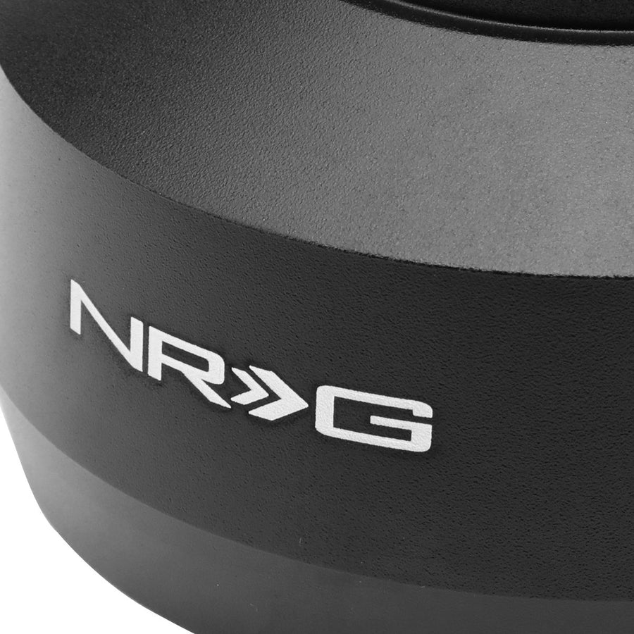 NRG Innovations Short Hub Steering Wheel, Aluminum Steering Shaft, 6x70mm Bolt Pattern Quick Release Adapter Unit, Compatible With 97-03 Ford F150/ F250/ F350; 04-08 F250/ F350, Black, NRG-SRK-162H