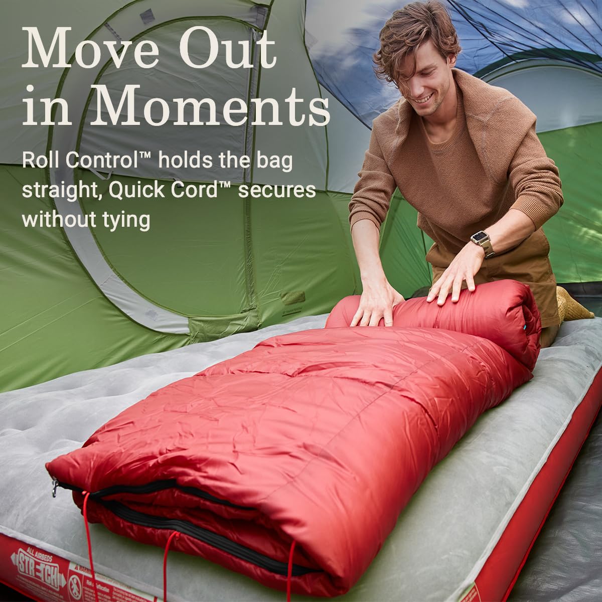 Coleman 30/40/50°F Flatlands Sleeping Bag, Made from 100% Recycled Material, Big & Tall Options, Cool-Weather Sleeping Bag for Camping, Sleepovers, Guests & More