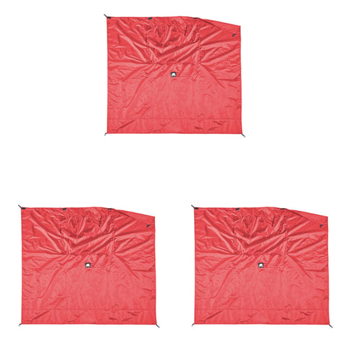 CLAM Wind and Sun Panel Quick-Set Attachment for Escape Sport Screen Shelter Canopy Tent with Carrying Bag, Accessory Only, Red (3 Pack)