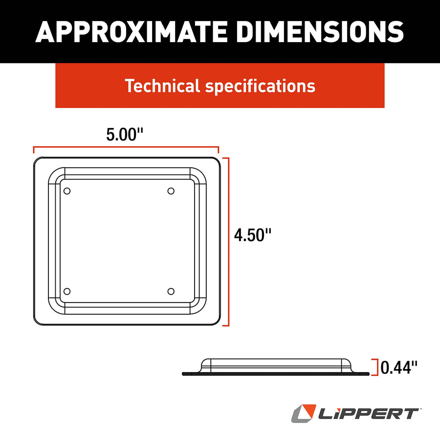 Lippert RV 227840 Baggage Door Slam Latch Mounting Plate 5" x 4.5" Chrome