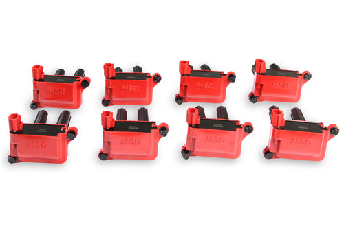 82558 MSD Ignition Coils 2005-2020 Hemi 5.7L/6.1L/6.2L/6.4L engines, Red, 8-Pack