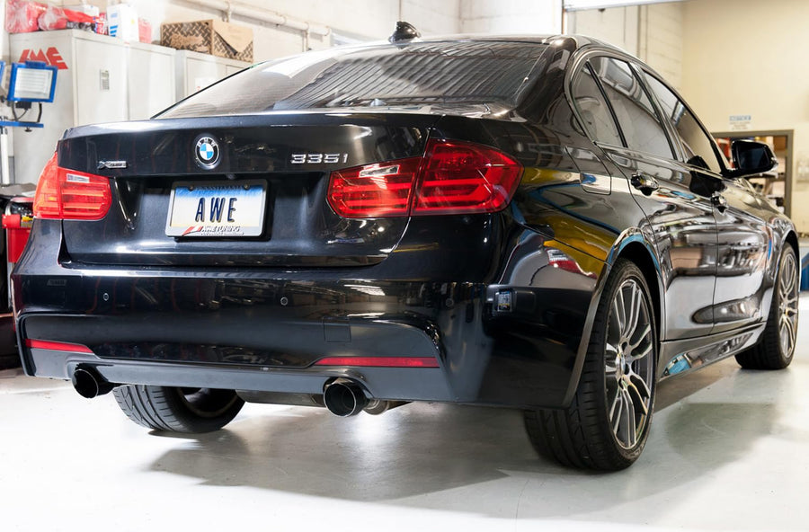 BMW F3X AWE Tuning 335i/435i Touring Edition Axle-Back Exhaust - Diamond Black Tips (102mm) - 3010-33030