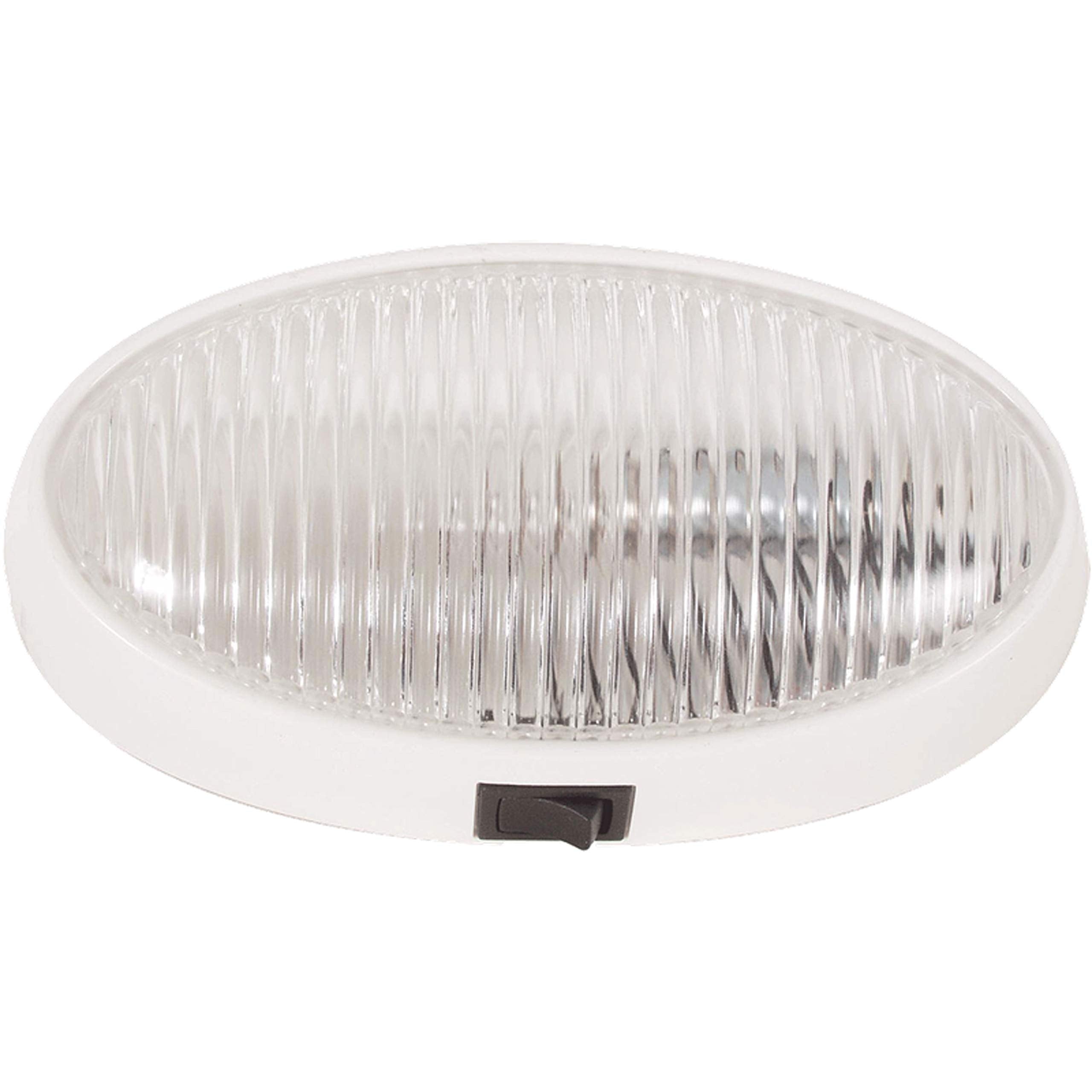 Optronics Surface Mount RVPL7CFS Porchlight - Clear Oval, White Housing