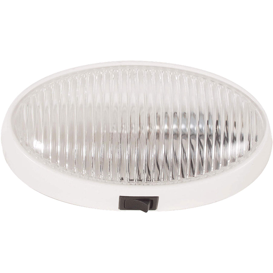Optronics Surface Mount RVPL7CFS Porchlight - Clear Oval, White Housing
