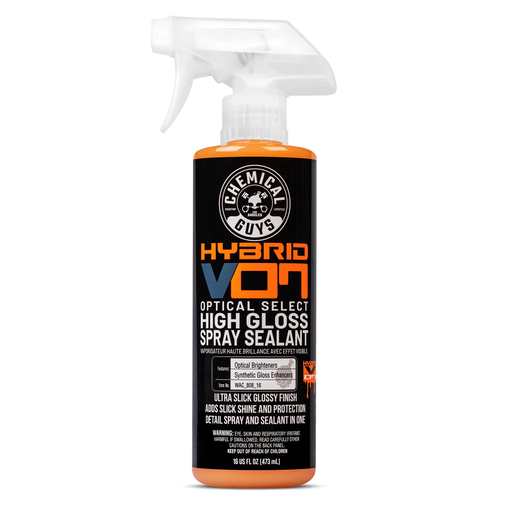 Chemical Guys Hybrid V7 WAC_808_16 Optical Select High Gloss Spray Sealant & Quick Detailer (Safe for All Finishes Including Ceramic Coatings), 16 fl oz, Orange Scent