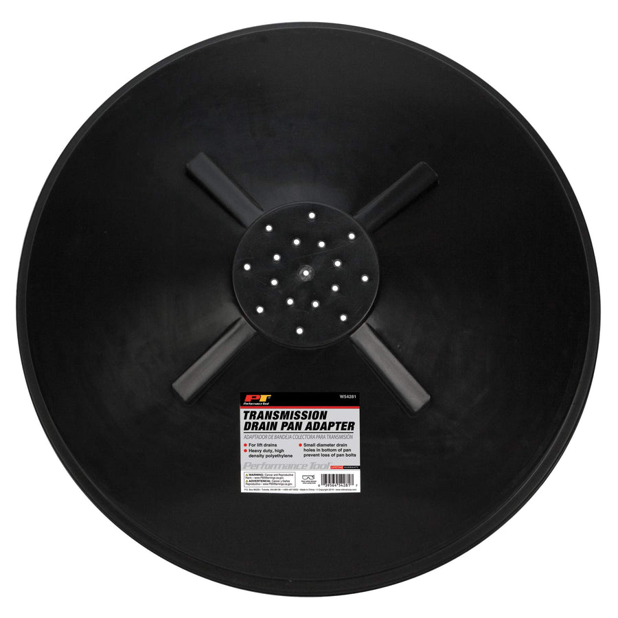 Heavy Duty Performance Tool W54281 Transmission Drain Pan Adapter, Polyethylene Lift Drain Pan with Small Diameter Drain Holes, 24-Inch Diameter